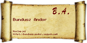 Bundusz Andor névjegykártya